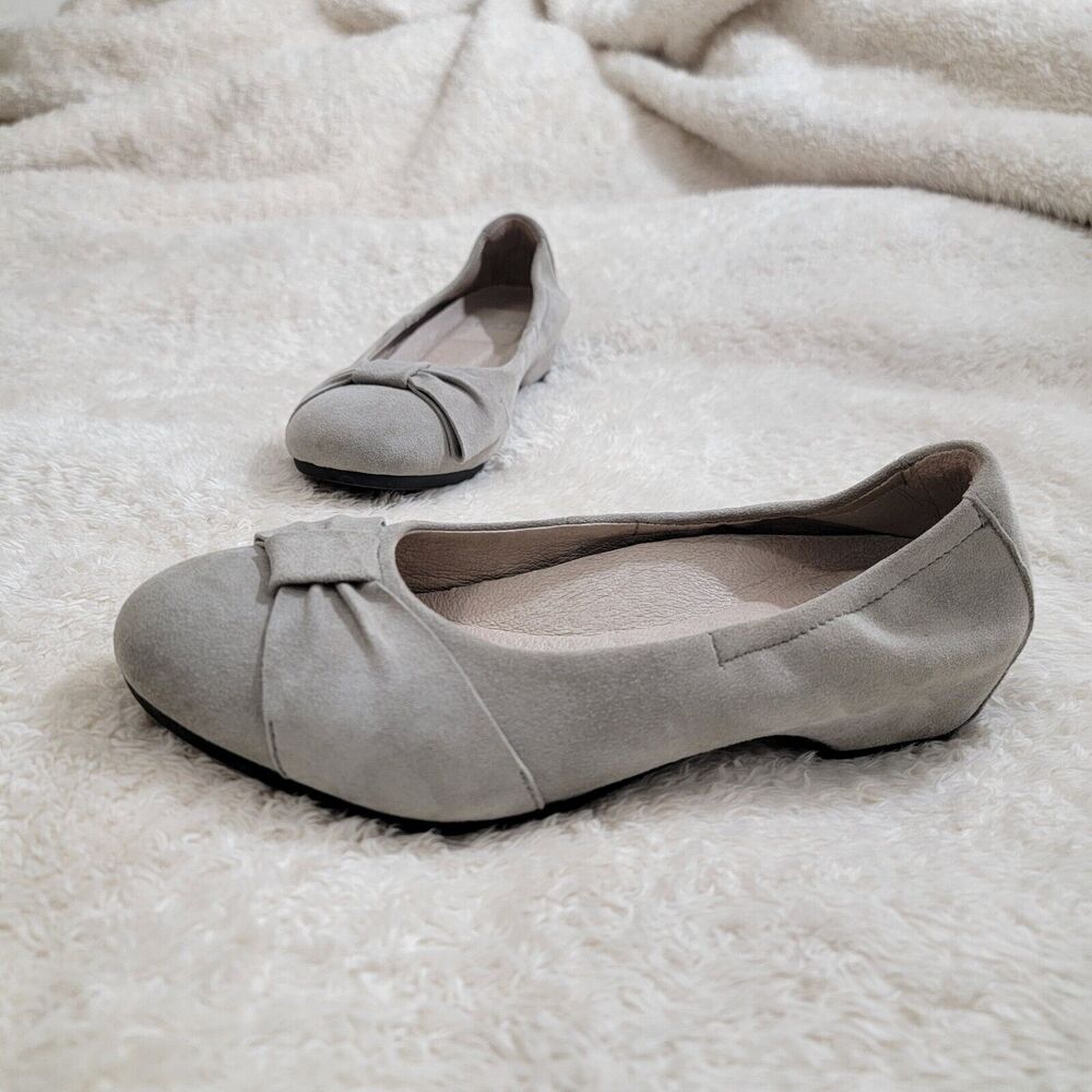 Dansko Lina Stone Suede‎ Ballet Bow Flats Comfort Size EU 36 US 5.5-6 EUC